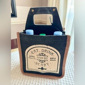 New Mona B Halloween Eat Drink & Be Scary Drink Beverage Holder Bag Tote